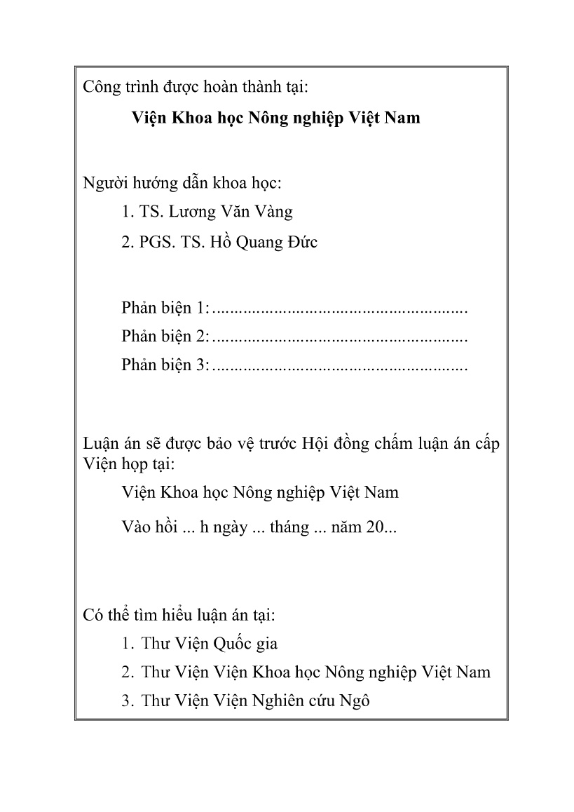 Tóm tắt Luận án Nghiên cứu xác định nguồn vật liệu chịu mặn phục vụ công tác chọn tạo giống ngô cho vùng duyên hải Nam Trung Bộ và đồng bằng sông Cửu Long trang 2