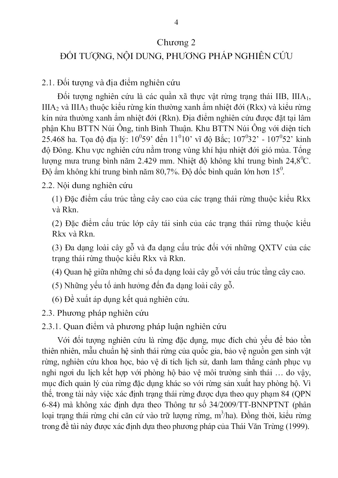 Tóm tắt Luận án Đặc điểm cấu trúc và đa dạng thực vật thân gỗ của các trạng thái rừng ở khu BTTN Núi Ông, tỉnh Bình Thuận trang 4 Tóm tắt Luận án Đặc điểm cấu trúc và đa dạng thực vật thân gỗ của các trạng thái rừng ở khu BTTN Núi Ông, tỉnh Bình Thuận trang 4