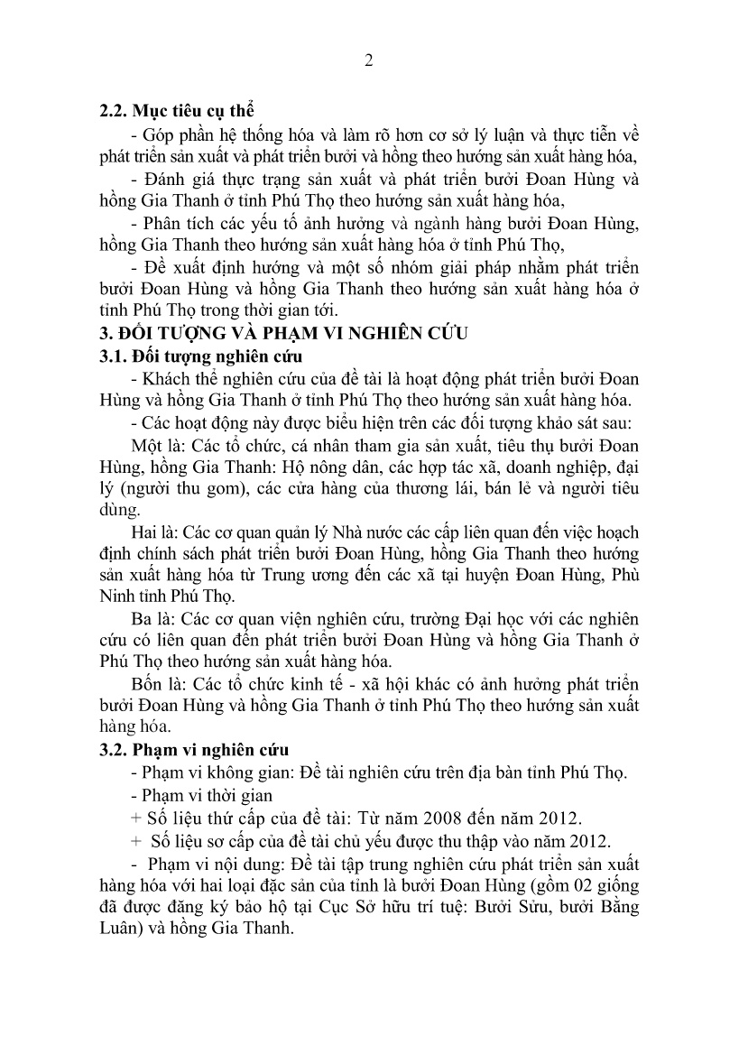 Tóm tắt Luận án Phát triển bưởi Đoan Hùng và hồng Gia Thanh ở tỉnh Phú Thọ theo hướng sản xuất hàng hóa trang 4 Tóm tắt Luận án Phát triển bưởi Đoan Hùng và hồng Gia Thanh ở tỉnh Phú Thọ theo hướng sản xuất hàng hóa trang 4
