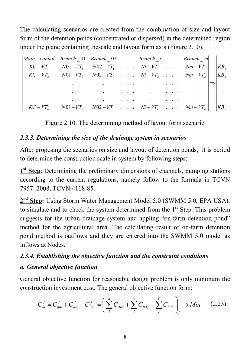 Tóm tắt Luận án The research on determining optimal size and layout of detetion pond for the mixed urban and agricultural basins trang 10 Tóm tắt Luận án The research on determining optimal size and layout of detetion pond for the mixed urban and agricultural basins trang 10