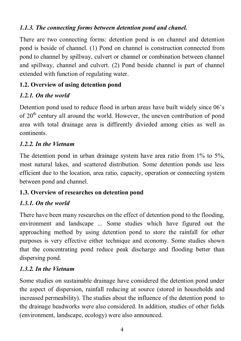 Tóm tắt Luận án The research on determining optimal size and layout of detetion pond for the mixed urban and agricultural basins trang 6 Tóm tắt Luận án The research on determining optimal size and layout of detetion pond for the mixed urban and agricultural basins trang 6