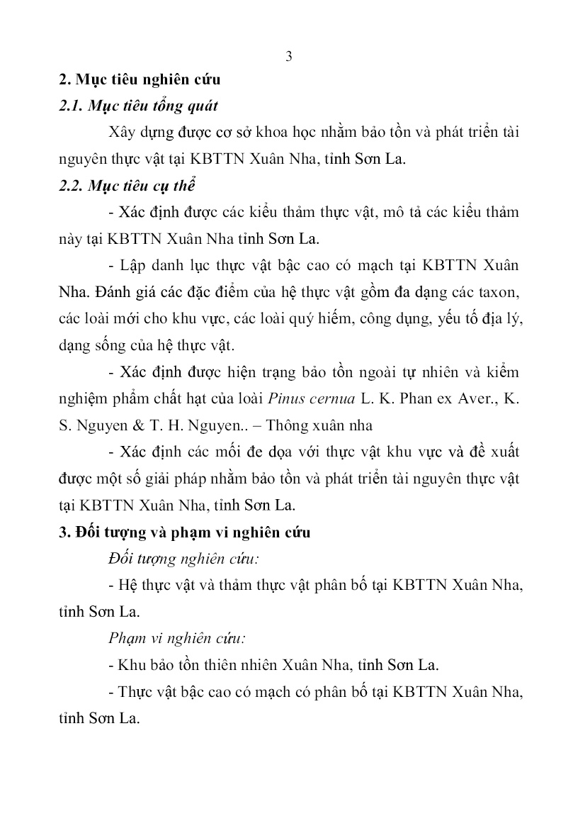 Tóm tắt Luận án Nghiên cứu tính đa dạng thực vật tại khu bảo tồn thiên nhiên Xuân Nha, tỉnh Sơn La trang 5