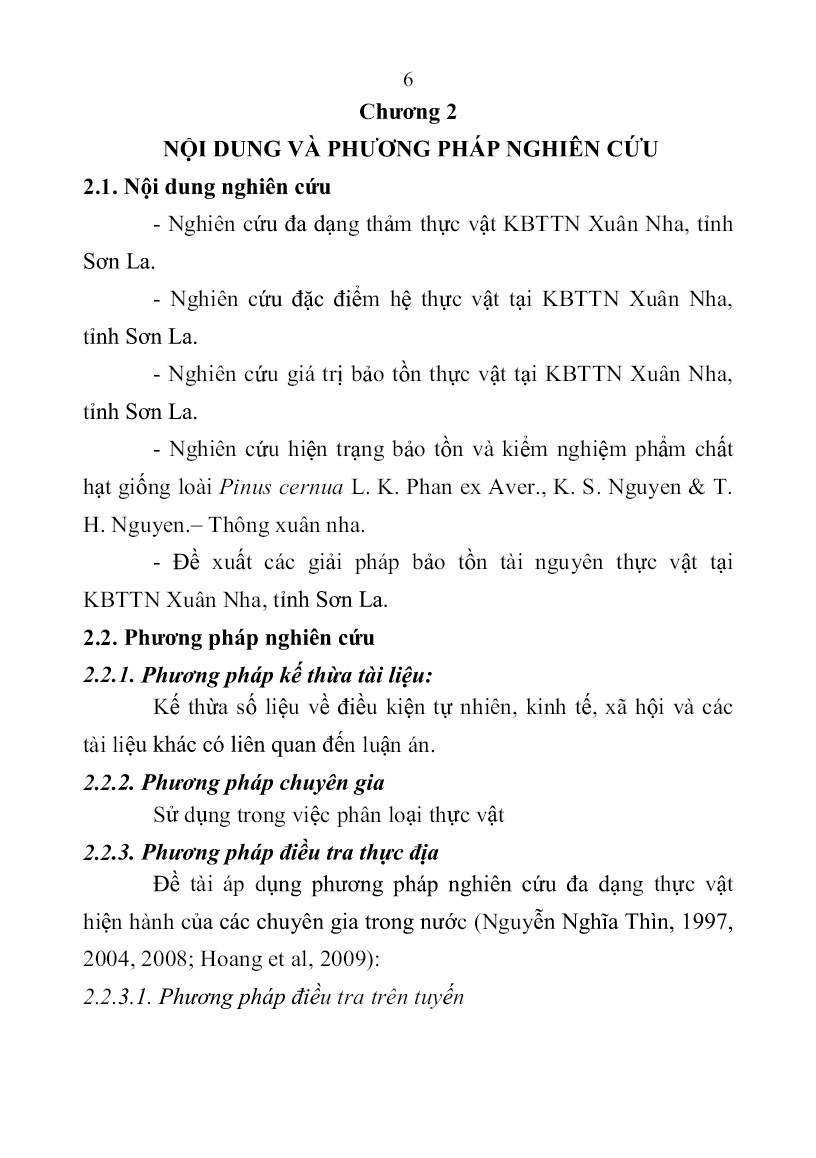 Tóm tắt Luận án Nghiên cứu tính đa dạng thực vật tại khu bảo tồn thiên nhiên Xuân Nha, tỉnh Sơn La trang 8