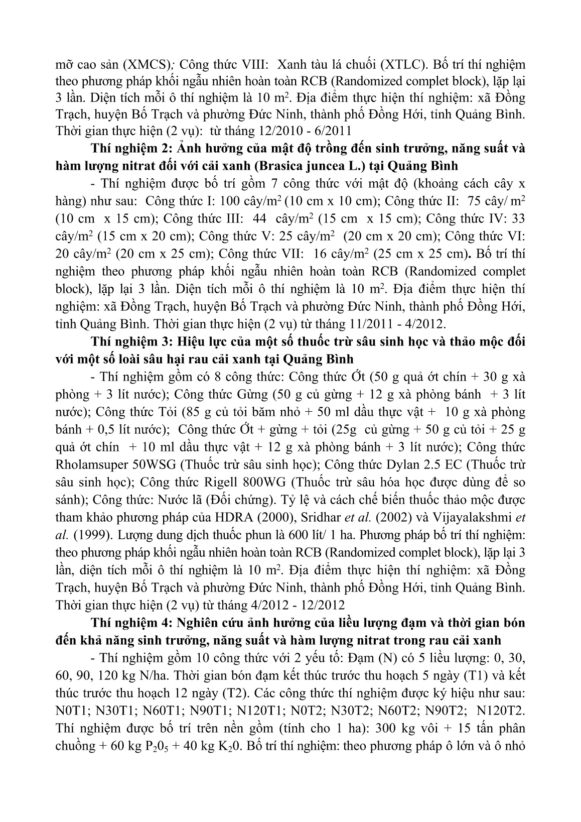 Tóm tắt Luận án Nghiên cứu các biện pháp kỹ thuật sản xuất cải xanh an toàn theo hướng VietGAP ở tỉnh Quảng Bình trang 6 Tóm tắt Luận án Nghiên cứu các biện pháp kỹ thuật sản xuất cải xanh an toàn theo hướng VietGAP ở tỉnh Quảng Bình trang 6