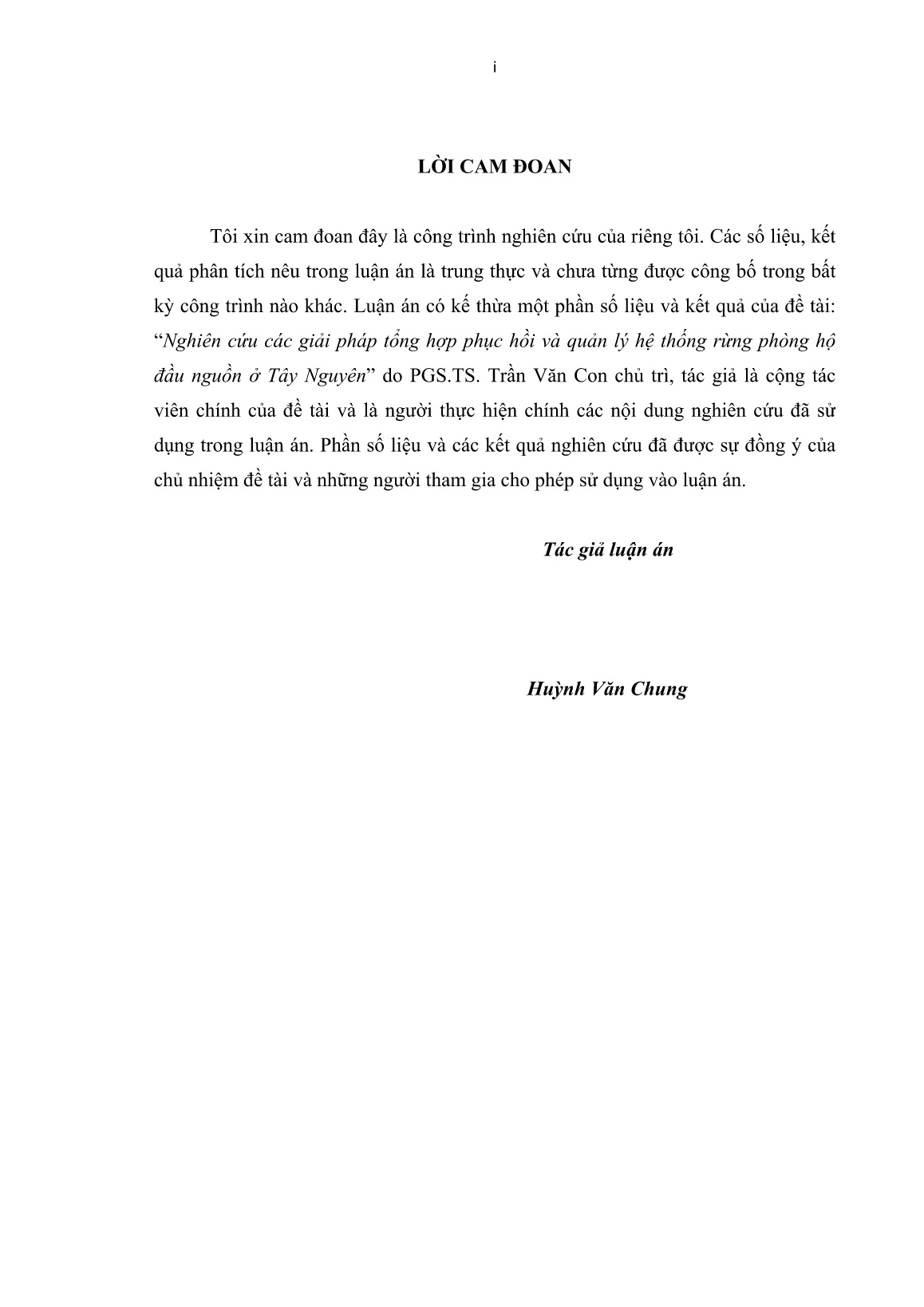 Luận án Nghiên cứu cơ sở khoa học để phục hồi và quản lý bền vững rừng phòng hộ đầu nguồn lưu vực sông Pô Kô, tỉnh Kon Tum trang 3