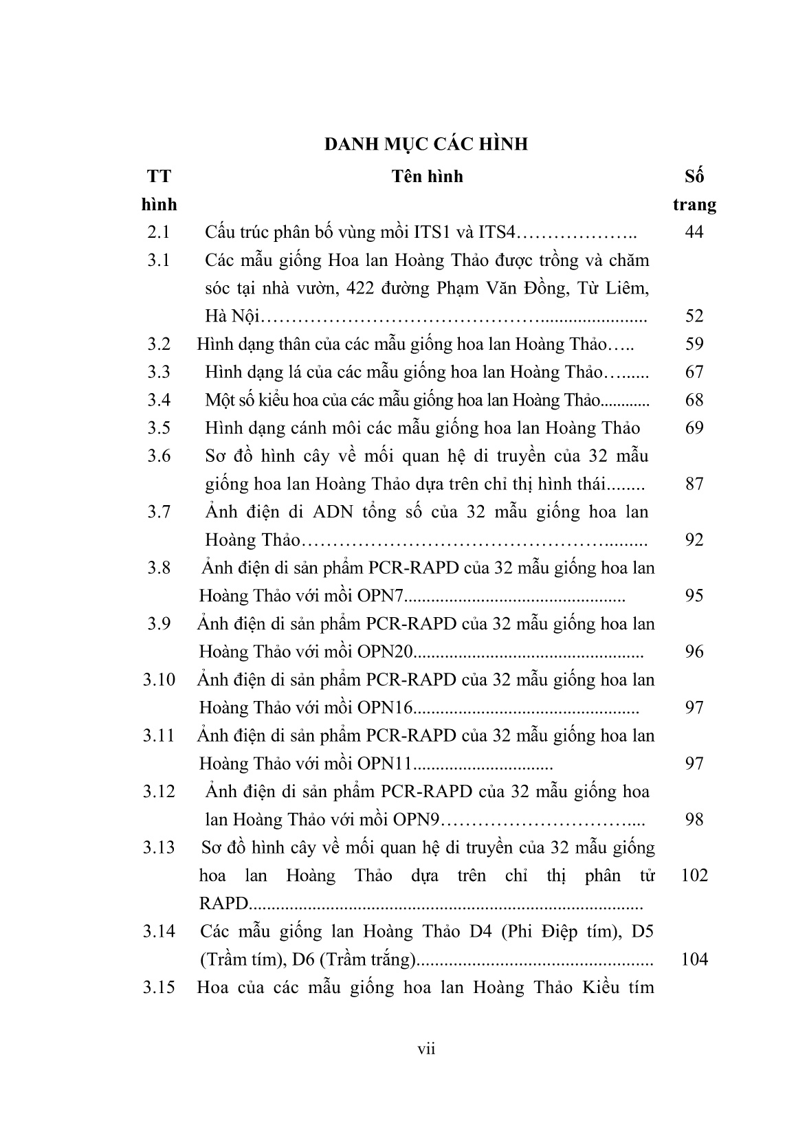 Luận án Nghiên cứu đa dạng di truyền và xác định chỉ thị nhận dạng một số nguồn gen hoa lan hoàng thảo (dendrobium) bản địa của Việt Nam trang 9
