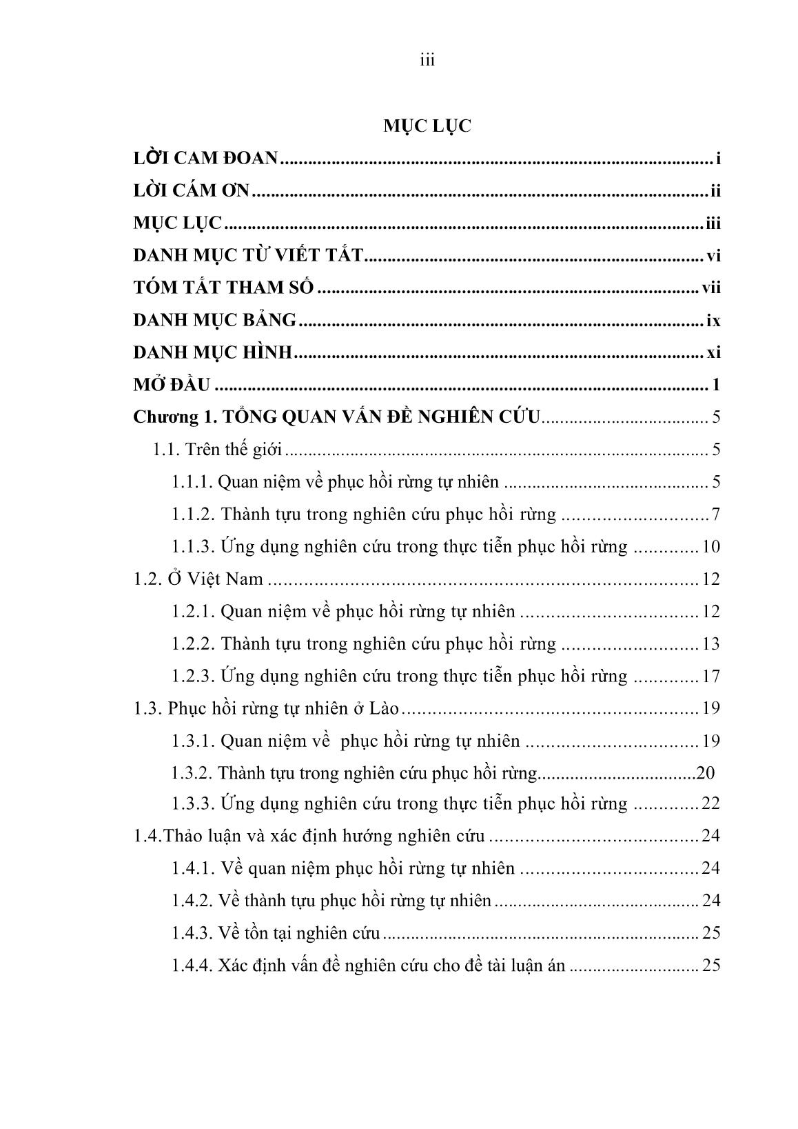 Luận án Nghiên cứu một số cơ sở khoa học cho phục hồi rừng tự nhiên tại vùng đệm vườn quốc gia Nặm Pui, tỉnh Sayaboury, nước Cộng hòa Dân chủ nhân dân Lào trang 4