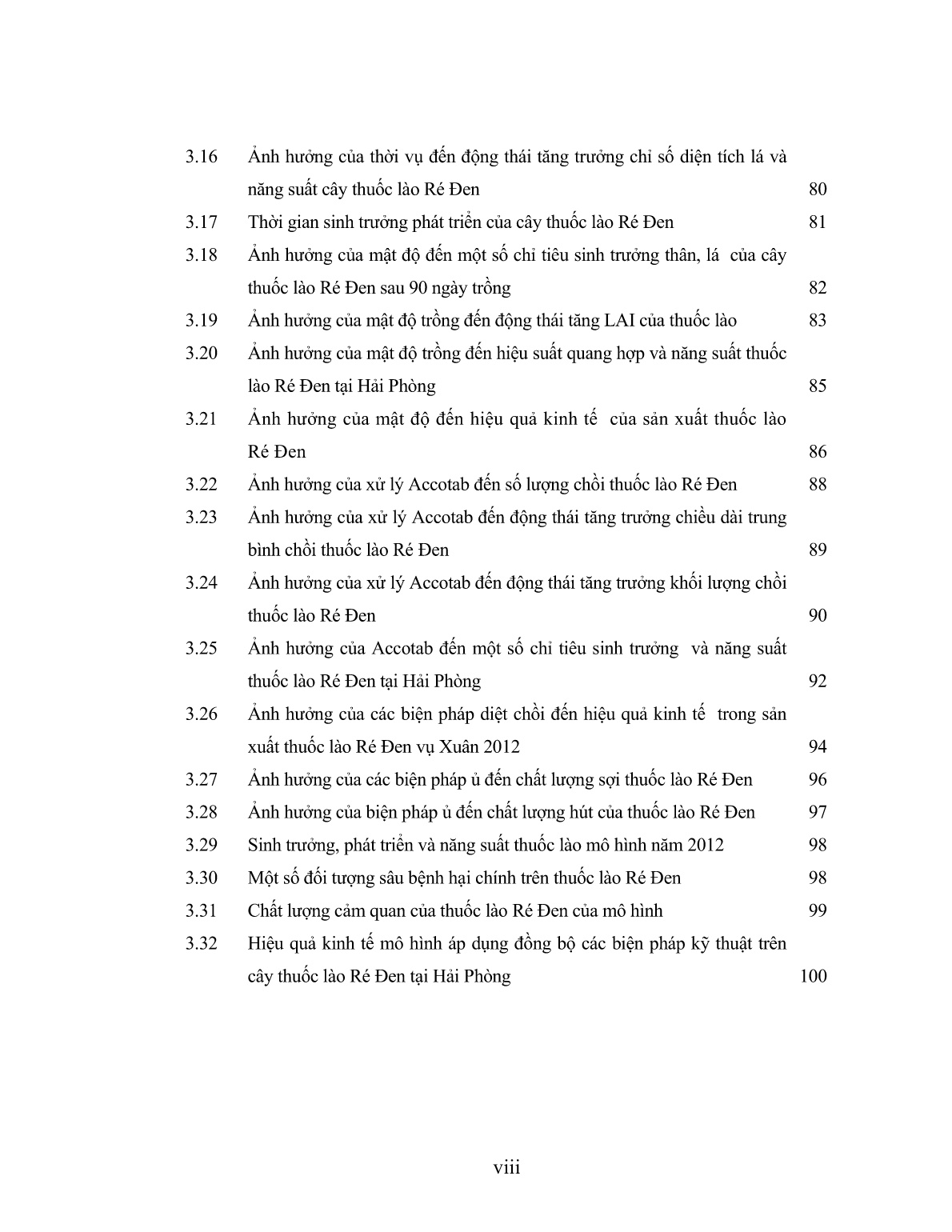 Luận án Nghiên cứu ảnh hưởng của một số biện pháp kỹ thuật đến sinh trưởng, phát triển, năng suất và chất lượng thuốc Lào trồng tại Hải Phòng trang 10