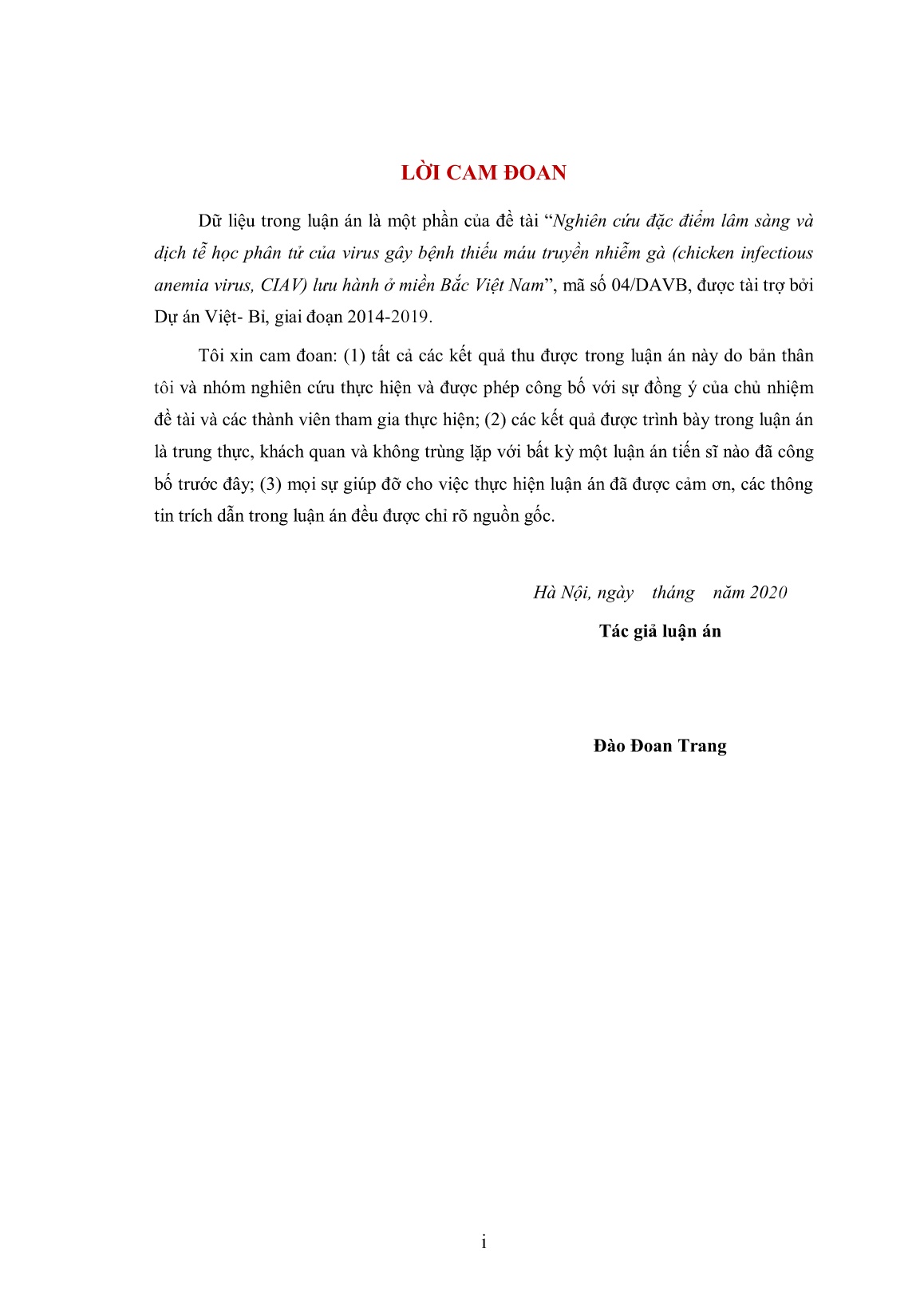 Luận án Nghiên cứu đặc điểm dịch tễ học phân tử của virus gây bệnh thiếu máu truyền nhiễm ở gà (chicken infectious anemia virus - Ciav) lưu hành tại miền Bắc Việt Nam trang 3 Luận án Nghiên cứu đặc điểm dịch tễ học phân tử của virus gây bệnh thiếu máu truyền nhiễm ở gà (chicken infectious anemia virus - Ciav) lưu hành tại miền Bắc Việt Nam trang 3