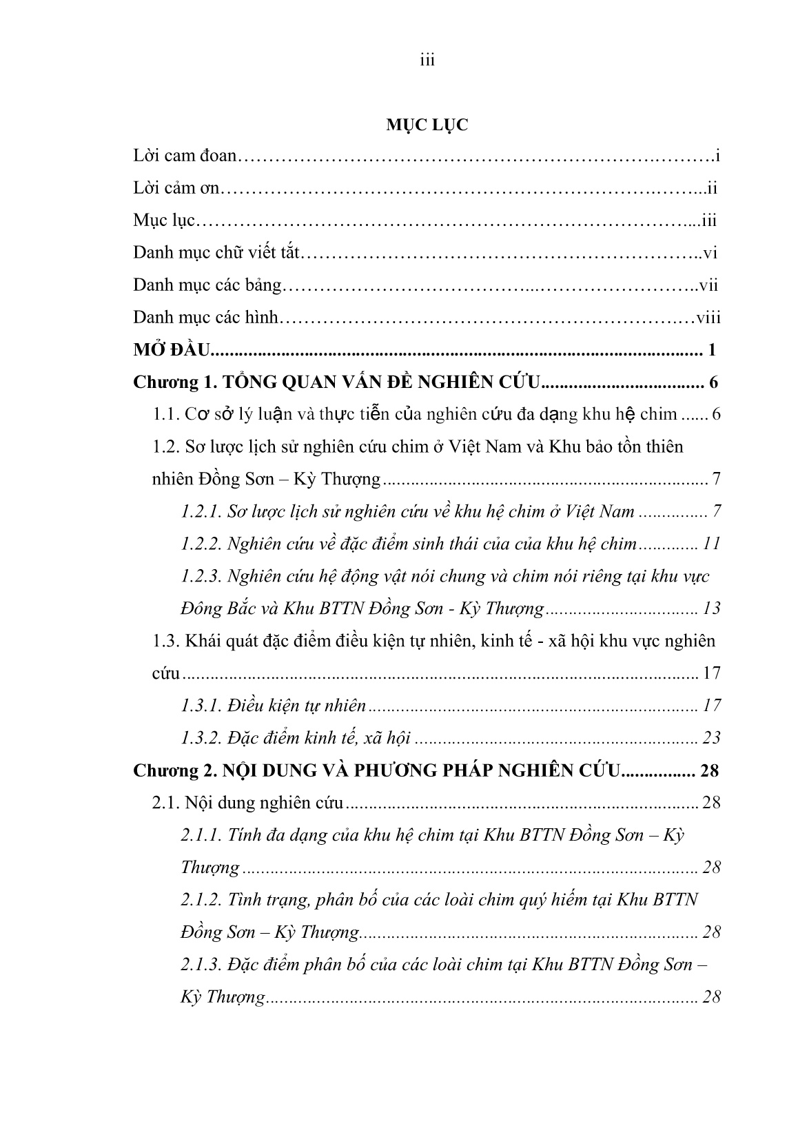 Luận án Nghiên cứu tính đa dạng và một số đặc điểm sinh thái của khu hệ chim tại khu bảo tồn thiên nhiên Đồng Sơn - Kỳ Thượng, tỉnh Quảng Ninh trang 4 Luận án Nghiên cứu tính đa dạng và một số đặc điểm sinh thái của khu hệ chim tại khu bảo tồn thiên nhiên Đồng Sơn - Kỳ Thượng, tỉnh Quảng Ninh trang 4