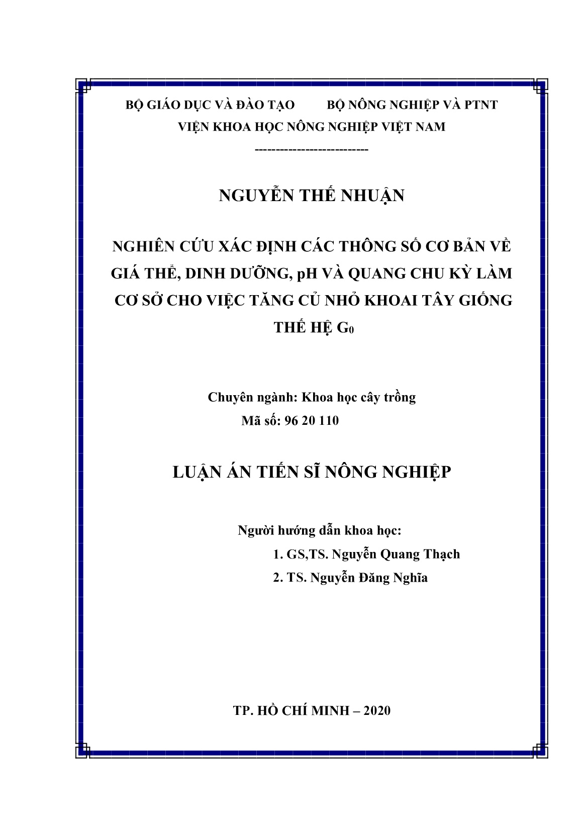 Luận án Nghiên cứu xác định các thông số cơ bản về giá thể, dinh dưỡng, pH và quang chu kỳ làm cơ sở cho việc tăng củ nhỏ khoai tây giống thế hệ G₀ trang 2 Luận án Nghiên cứu xác định các thông số cơ bản về giá thể, dinh dưỡng, pH và quang chu kỳ làm cơ sở cho việc tăng củ nhỏ khoai tây giống thế hệ G₀ trang 2