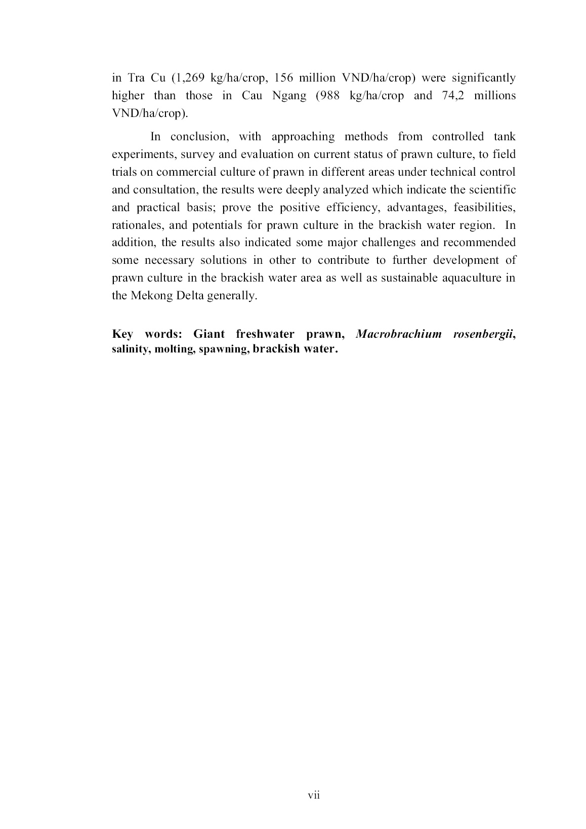 Luận án Nghiên cứu hiện trạng và một số đặc điểm sinh học tôm càng xanh (Macrobrachium rosenbergii De Man, 1879) nuôi trong môi trường nước lợ trang 9 Luận án Nghiên cứu hiện trạng và một số đặc điểm sinh học tôm càng xanh (Macrobrachium rosenbergii De Man, 1879) nuôi trong môi trường nước lợ trang 9