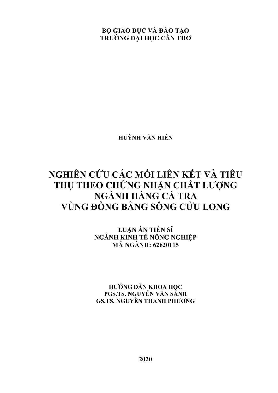 Luận án Nghiên cứu các mối liên kết và tiêu thụ theo chứng nhận chất lượng ngành hàng cá tra vùng đồng bằng sông Cửu Long trang 2