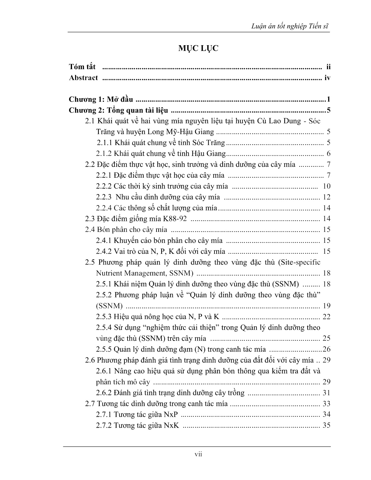 Luận án Nghiên cứu quản lý dinh dưỡng theo vùng đặc thù (SSNM) trên cây mía đường (Saccharum officinarum L.) tại vùng đồng bằng sông Cửu Long trang 9