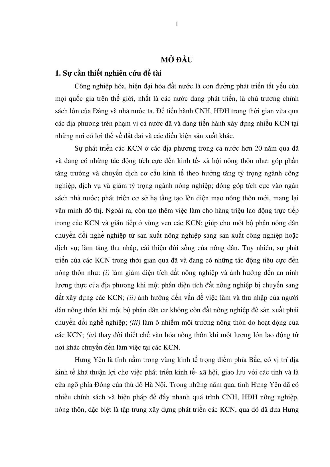 Luận án Tác động của phát triển các khu công nghiệp đến nông thôn qua nghiên cứu thực tiễn tại tỉnh Hưng Yên trang 1 Luận án Tác động của phát triển các khu công nghiệp đến nông thôn qua nghiên cứu thực tiễn tại tỉnh Hưng Yên trang 1