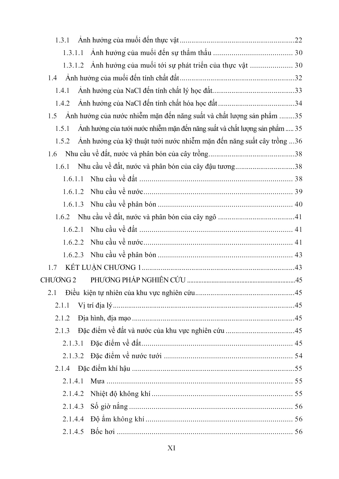 Luận án Nghiên cứu sử dụng nước lợ để tưới cho cây trồng vùng ven biển trang 6