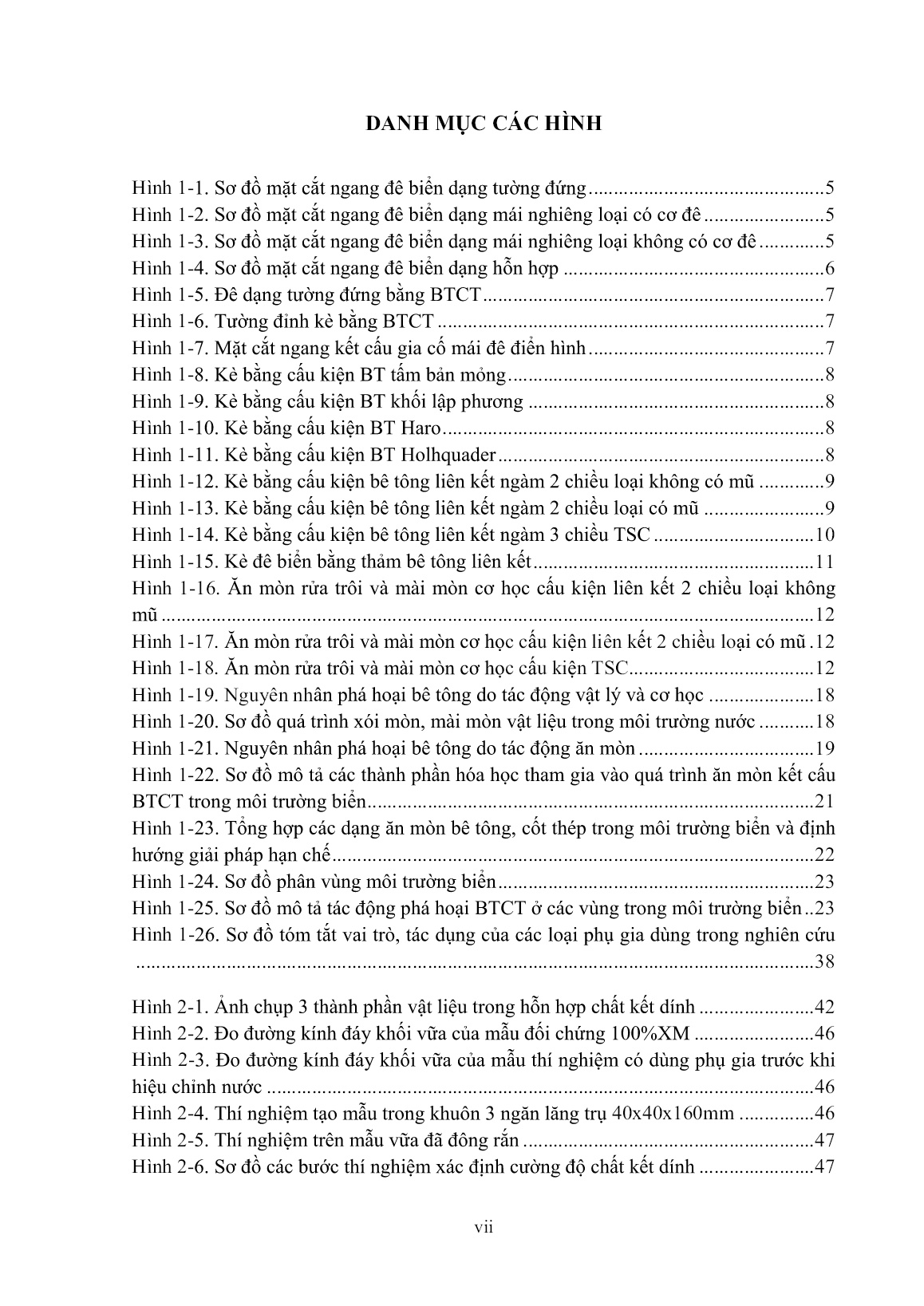 Luận án Nghiên cứu giải pháp nâng cao độ bền cho bê tông - bê tông cốt thép của kết cấu bảo vệ mái đê và bờ biển Việt Nam trang 9