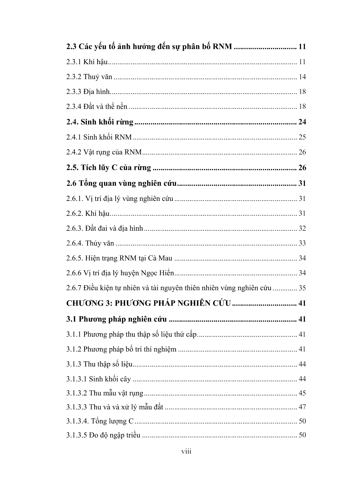 Luận án Ảnh hưởng của các dạng lập địa và chế độ triều lên khả năng tích lũy cacbon của rừng ngập mặn tại tỉnh Cà Mau trang 10