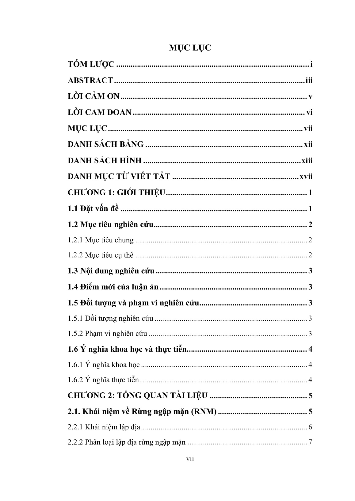 Luận án Ảnh hưởng của các dạng lập địa và chế độ triều lên khả năng tích lũy cacbon của rừng ngập mặn tại tỉnh Cà Mau trang 9