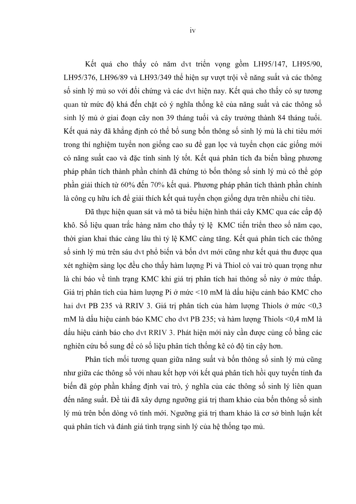 Luận án Xây dựng ngưỡng thông số sinh lý mủ trên một số dòng vô tính cao su (Hevea brasiliensis Muell. Arg.) trang 6