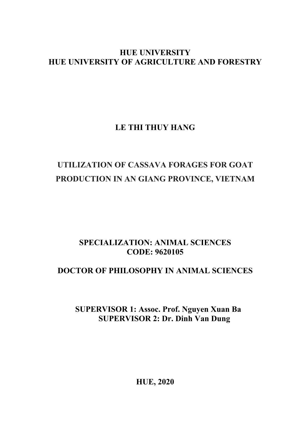 Luận án Utilization of cassava forages for goat production in An Giang province, Vietnam trang 2 Luận án Utilization of cassava forages for goat production in An Giang province, Vietnam trang 2