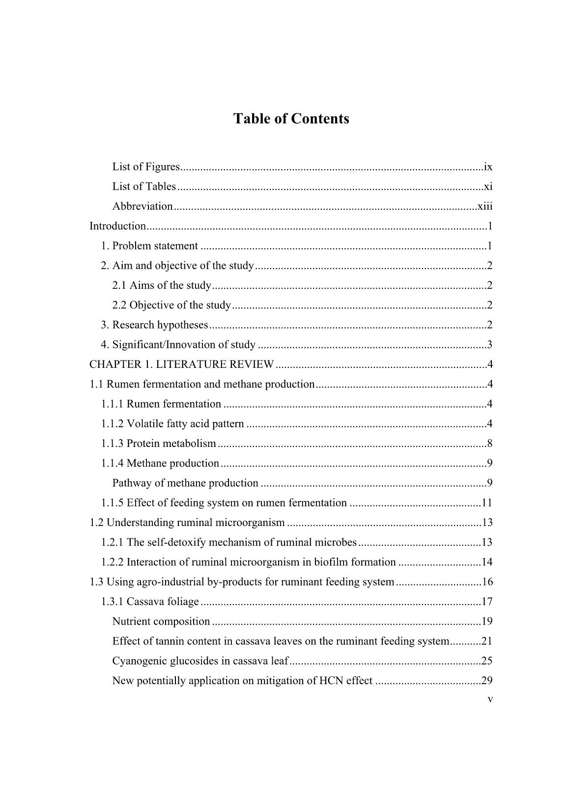 Luận án Synergic effect of cassava (manihot esculenta crantz) foliage, brewer’s grains, and biochar on methane production and performance of ruminants trang 7