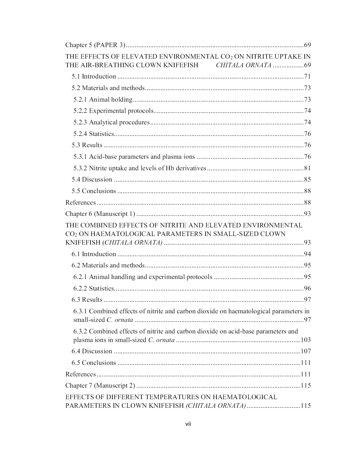 Luận án Effects of nitrite, temperature and hypercapnia on physiological processes and growth in clown knifefish (chitala ornata, gray 1831) trang 9