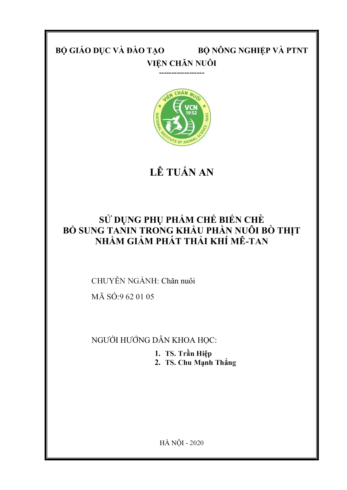 Luận án Sử dụng phụ phẩm chế biến chè bổ sung tanin trong khẩu phần nuôi bò thịt nhằm giảm phát thải khí Mê-tan trang 2
