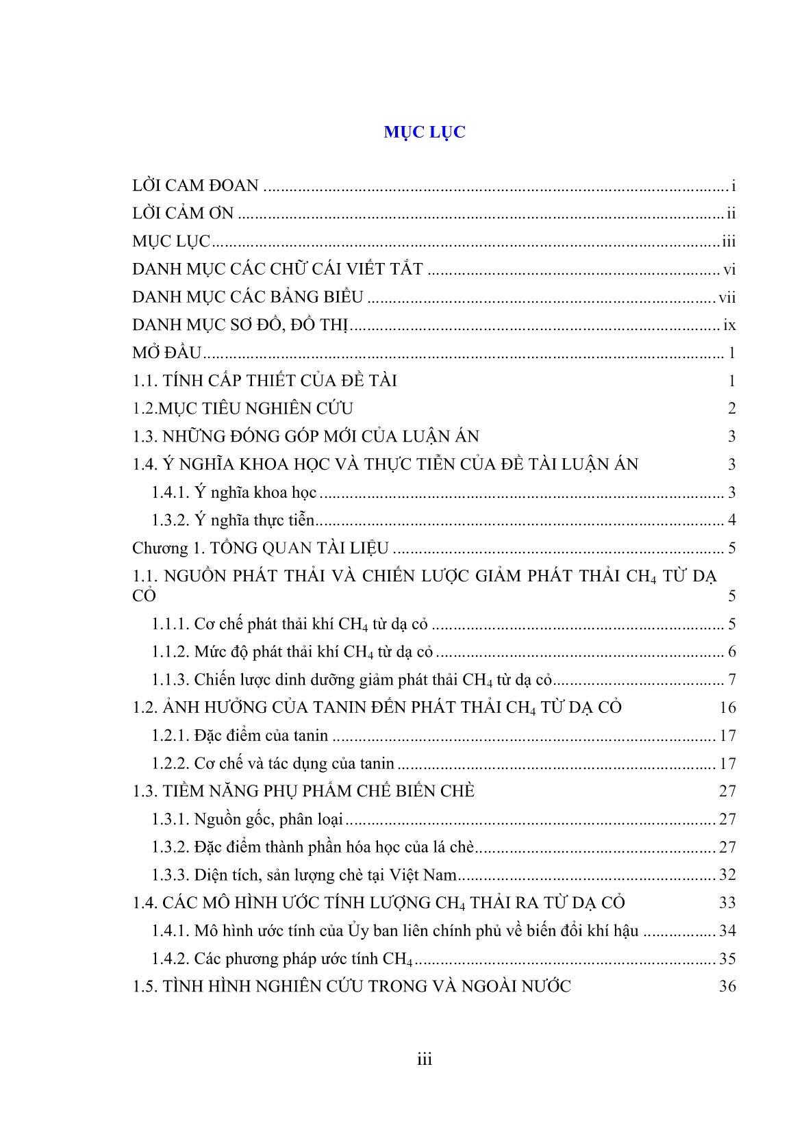 Luận án Sử dụng phụ phẩm chế biến chè bổ sung tanin trong khẩu phần nuôi bò thịt nhằm giảm phát thải khí Mê-tan trang 5