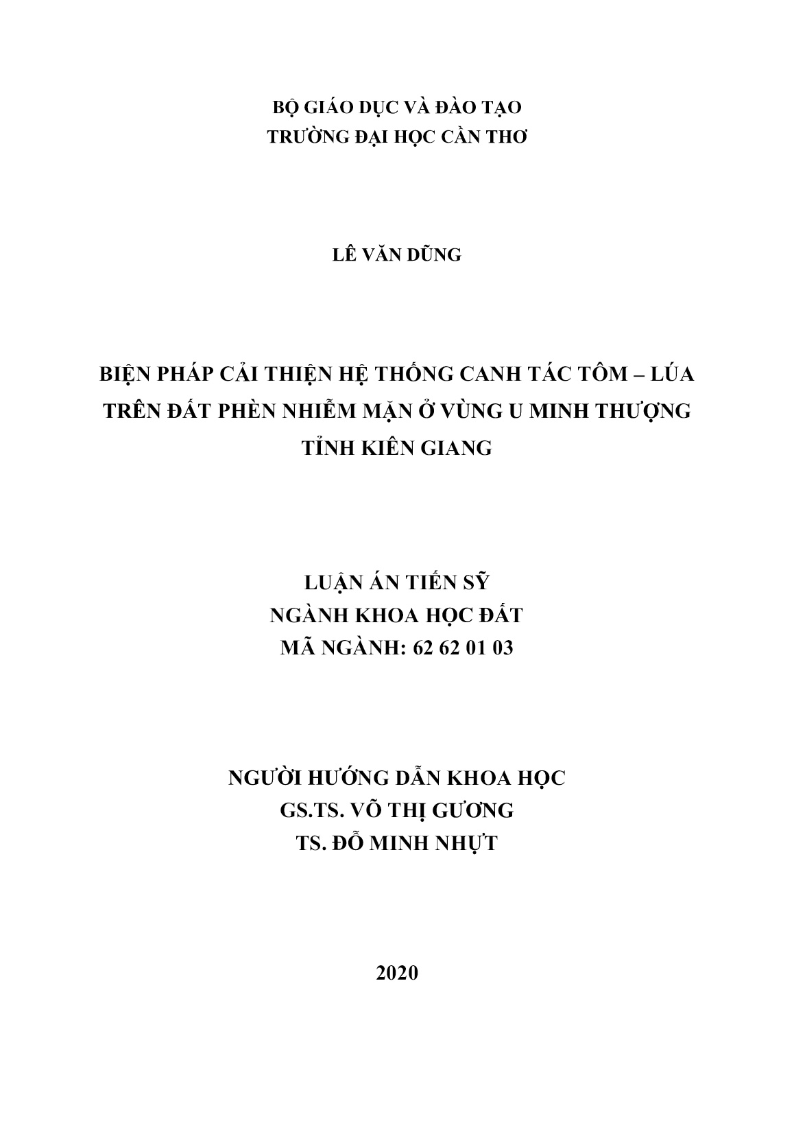 Luận án Biện pháp cải thiện hệ thống canh tác tôm - lúa trên đất phèn nhiễm mặn ở vùng U Minh Thượng tỉnh Kiên Giang trang 2 Luận án Biện pháp cải thiện hệ thống canh tác tôm - lúa trên đất phèn nhiễm mặn ở vùng U Minh Thượng tỉnh Kiên Giang trang 2