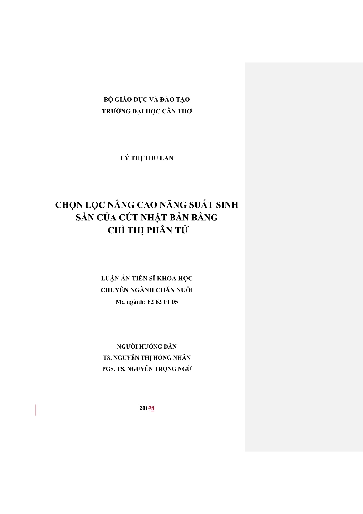 Luận án Chọn lọc nâng cao năng suất sinh sản của cút Nhật Bản bằng chỉ thị phân tử trang 2