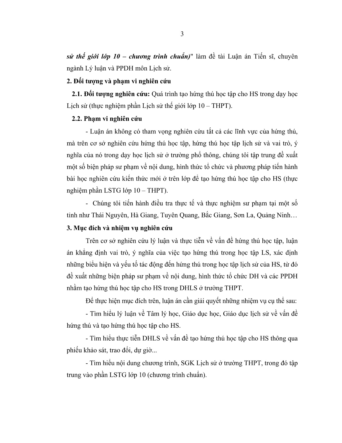 Luận án Tạo hứng thú học tập cho học sinh trong dạy học Lịch sử ở trường THPT (Thực nghiệm phần Lịch sử thế giới lớp 10 - Chương trình chuẩn) trang 3 Luận án Tạo hứng thú học tập cho học sinh trong dạy học Lịch sử ở trường THPT (Thực nghiệm phần Lịch sử thế giới lớp 10 - Chương trình chuẩn) trang 3