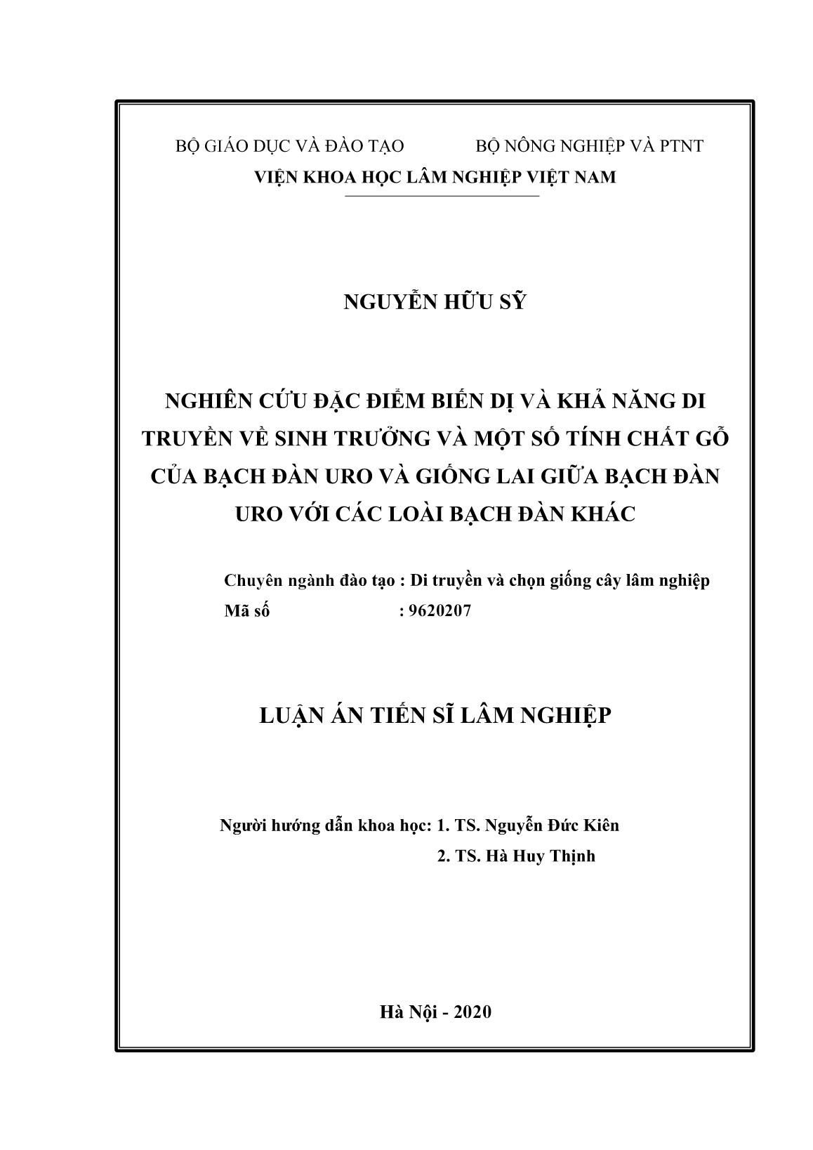 Luận án Nghiên cứu đặc điểm biến dị và khả năng di truyền về sinh trưởng và một số tính chất gỗ của bạch đàn uro và giống lai giữa bạch đàn URO với các loài bạch đàn khác trang 2