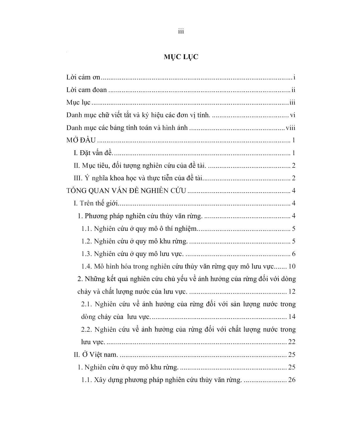 Luận án Nghiên cứu mối liên hệ giữa thảm thực vật rừng với dòng chảy và chất lượng nước trong lưu vực sông Đăkbla, tỉnh Kon Tum trang 5