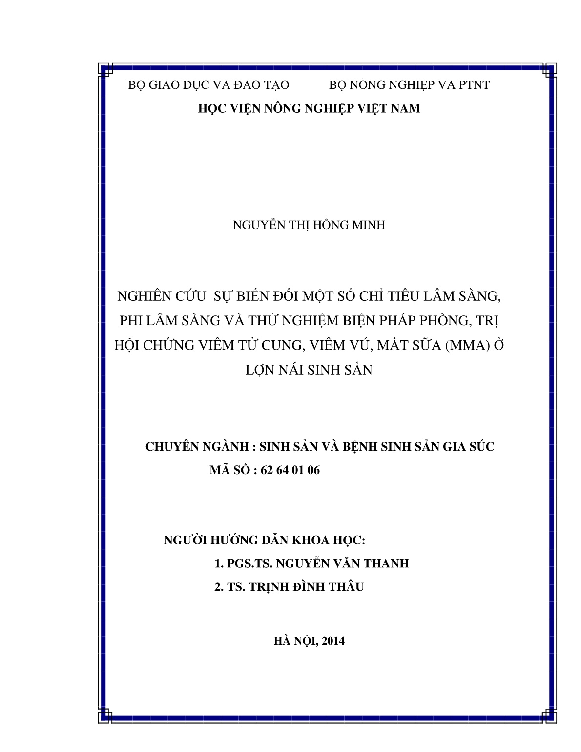 Luận án Nghiên cứu sự biến đổi một số chỉ tiêu lâm sàng, phi lâm sàng và thử nghiệm biện pháp phòng, trị hội chứng viêm tử cung, viêm vú, mất sữa (MMA) ở lợn nái sinh sản trang 2