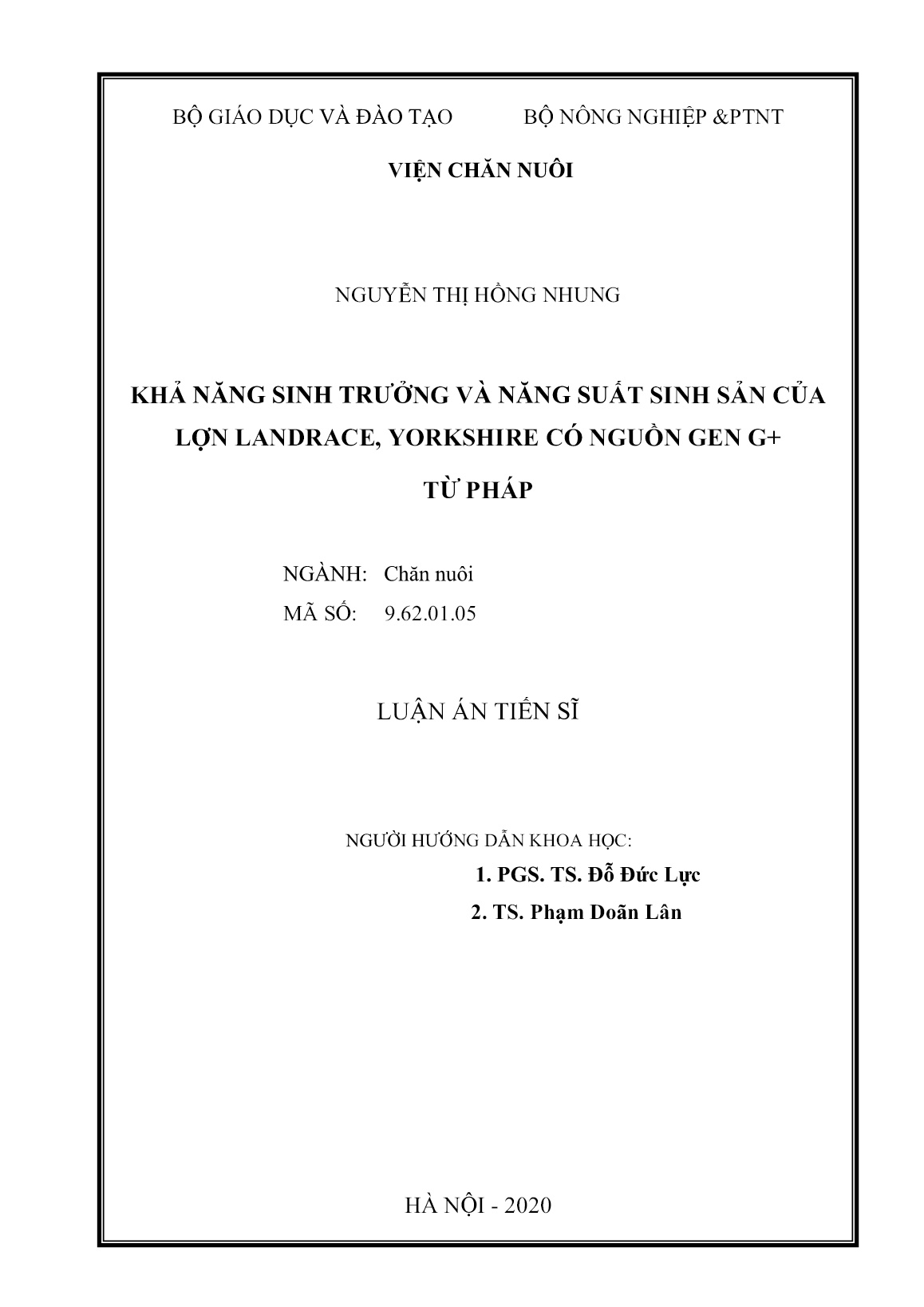 Luận án Khả năng sinh trưởng và năng suất sinh sản của lợn Landrace, Yorkshire có nguồn gen G+ từ Pháp trang 2 Luận án Khả năng sinh trưởng và năng suất sinh sản của lợn Landrace, Yorkshire có nguồn gen G+ từ Pháp trang 2