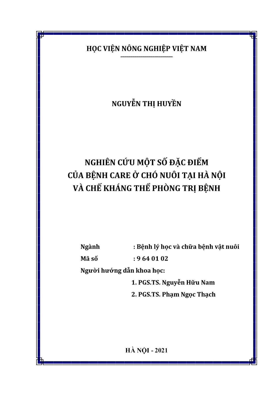 Luận án Nghiên cứu một số đặc điểm của bệnh care ở chó nuôi tại Hà Nội và chế kháng thể phòng trị bệnh trang 2