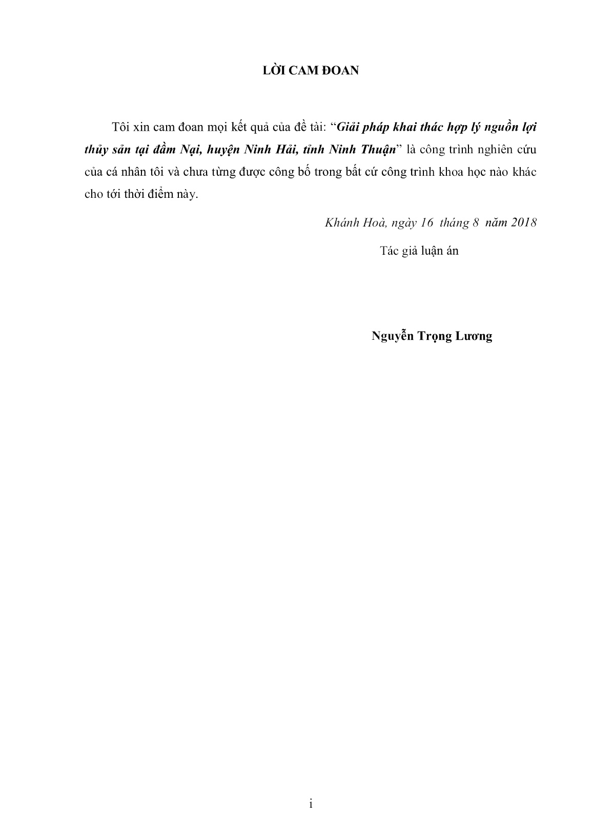 Luận án Giải pháp khai thác hợp lý nguồn lợi thủy sản tại đầm Nại, huyện Ninh Hải, tỉnh Ninh Thuận trang 3