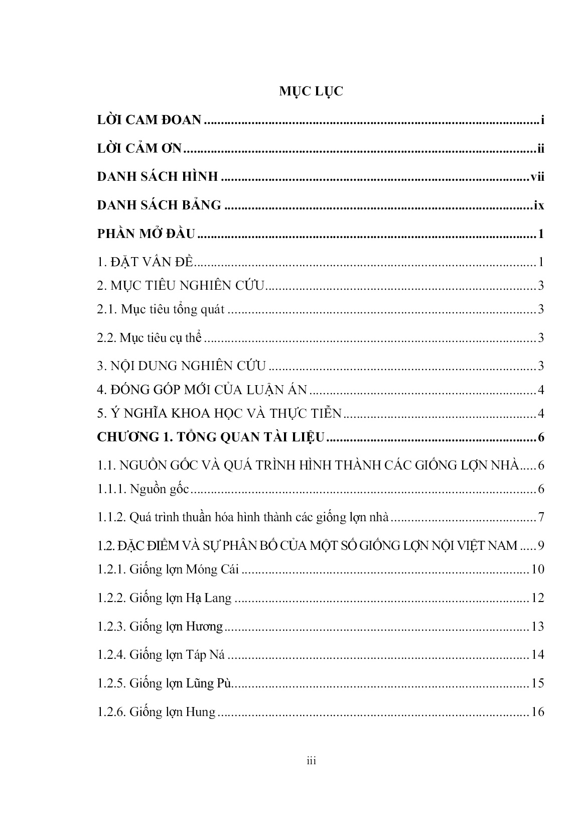 Luận án Một số đặc điểm di truyền ở mức độ phân tử của 15 giống lợn nội Việt Nam trang 5