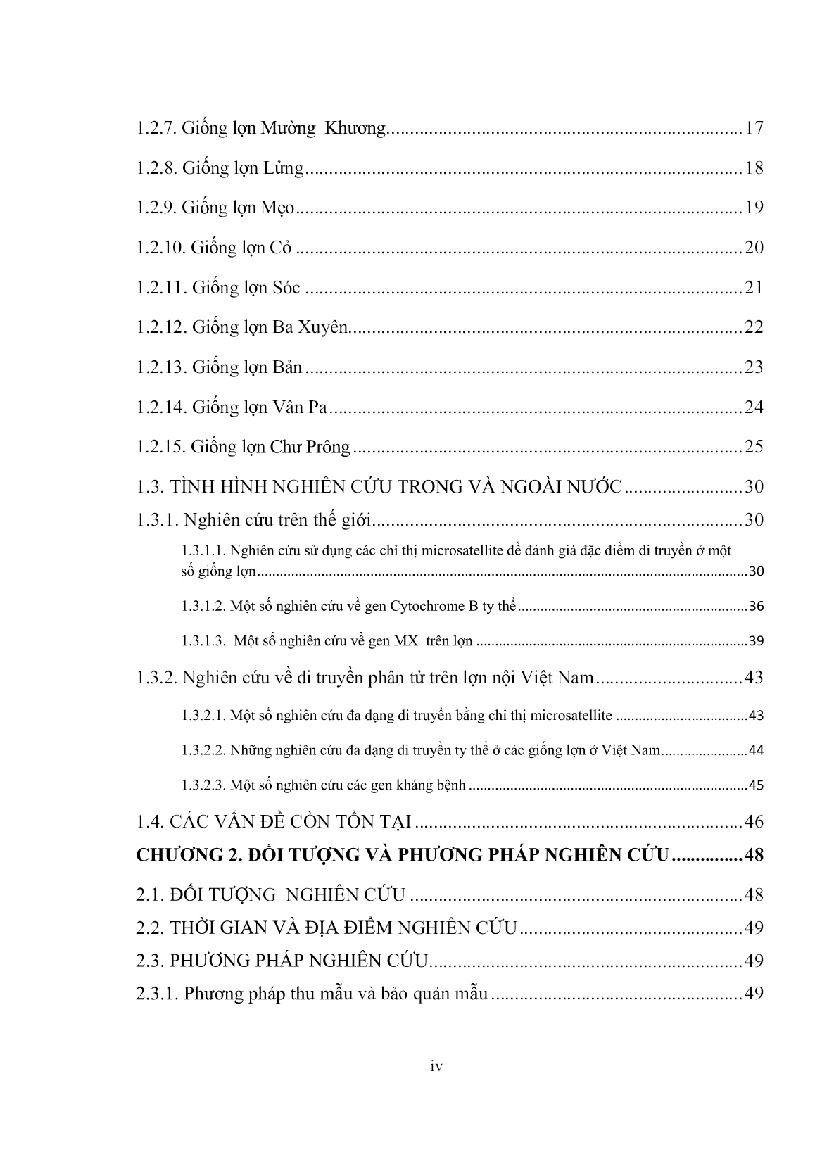 Luận án Một số đặc điểm di truyền ở mức độ phân tử của 15 giống lợn nội Việt Nam trang 6