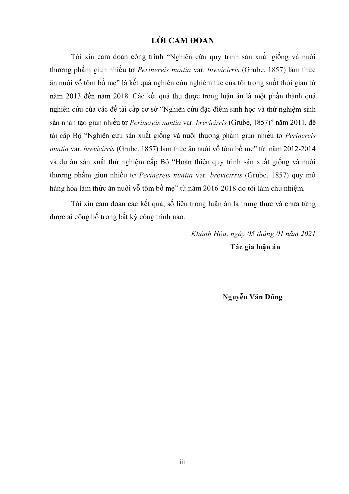 Luận án Nghiên cứu quy trình sản xuất giống và nuôi thương phẩm giun nhiều tơ Perinereis nuntia var. brevicirris (Grube, 1857) làm thức ăn nuôi vỗ tôm bố mẹ trang 3 Luận án Nghiên cứu quy trình sản xuất giống và nuôi thương phẩm giun nhiều tơ Perinereis nuntia var. brevicirris (Grube, 1857) làm thức ăn nuôi vỗ tôm bố mẹ trang 3