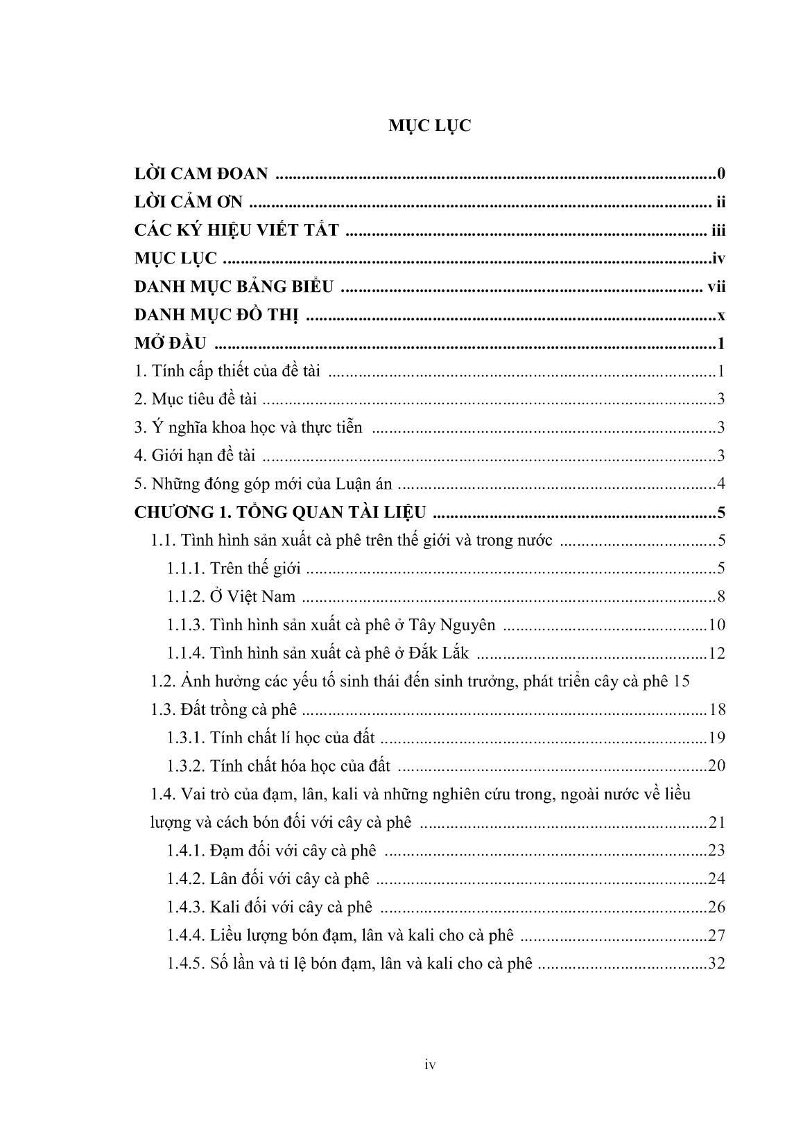 Luận án Nghiên cứu một số biện pháp kỹ thuật bón phân cho cà phê vối (Coffea Canephora pierre) giai đoạn kinh doanh trên đất Bazan tại Đắk Lắk trang 6