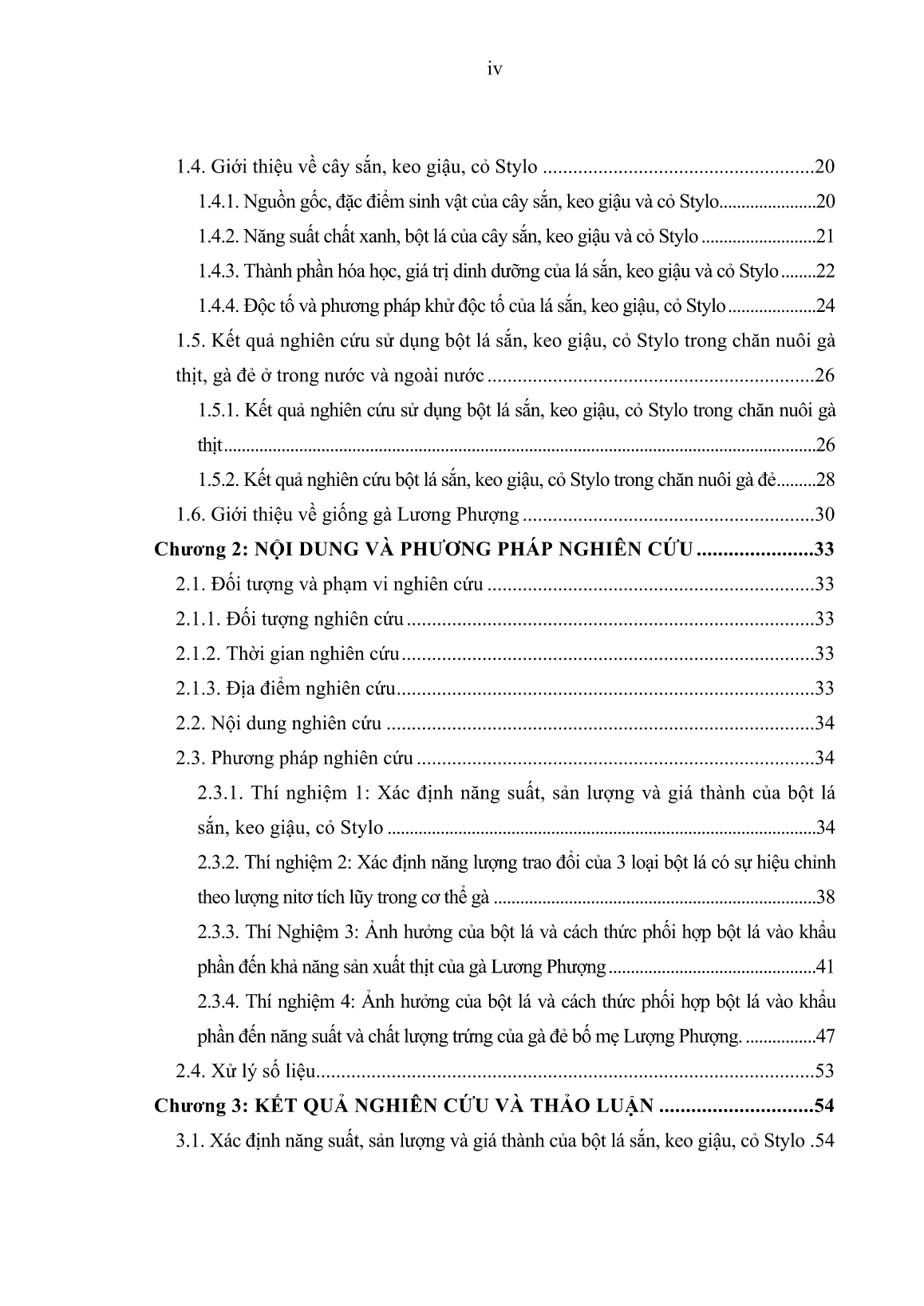 Luận án Sử dụng bột lá sắn, keo giậu, Stylo trong chăn nuôi gà thịt và gà đẻ bố mẹ Lương Phượng tại nông hộ trung du miền núi phía Bắc trang 4
