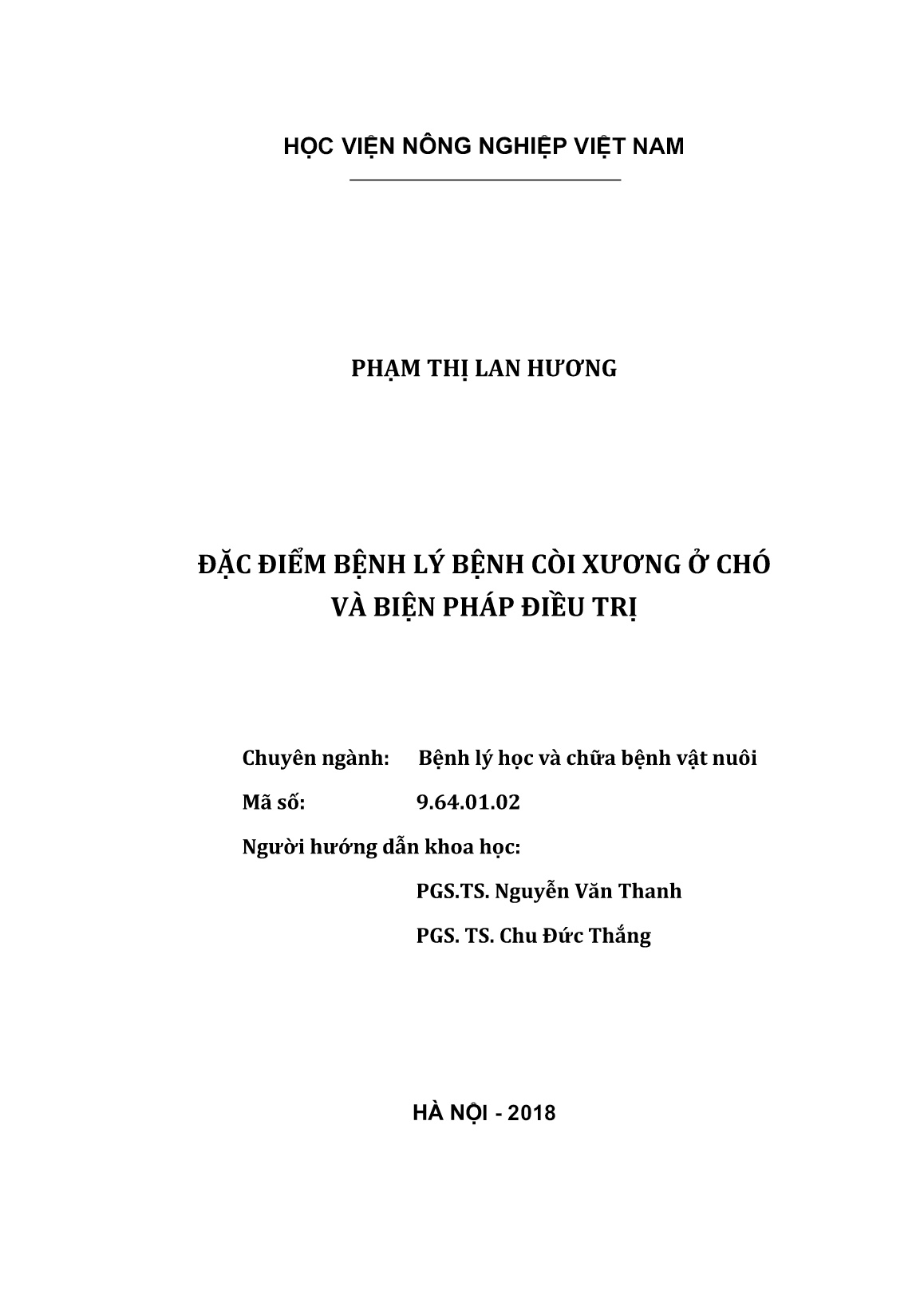 Luận án Đặc điểm bệnh lý bệnh còi xương ở chó và biện pháp điều trị trang 2 Luận án Đặc điểm bệnh lý bệnh còi xương ở chó và biện pháp điều trị trang 2