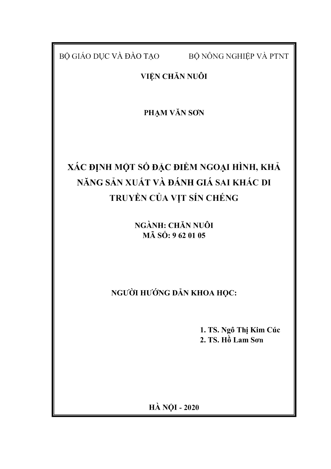 Luận án Xác định một số đặc điểm ngoại hình, khả năng sản xuất và đánh giá sai khác di truyền của vịt Sín Chéng trang 2