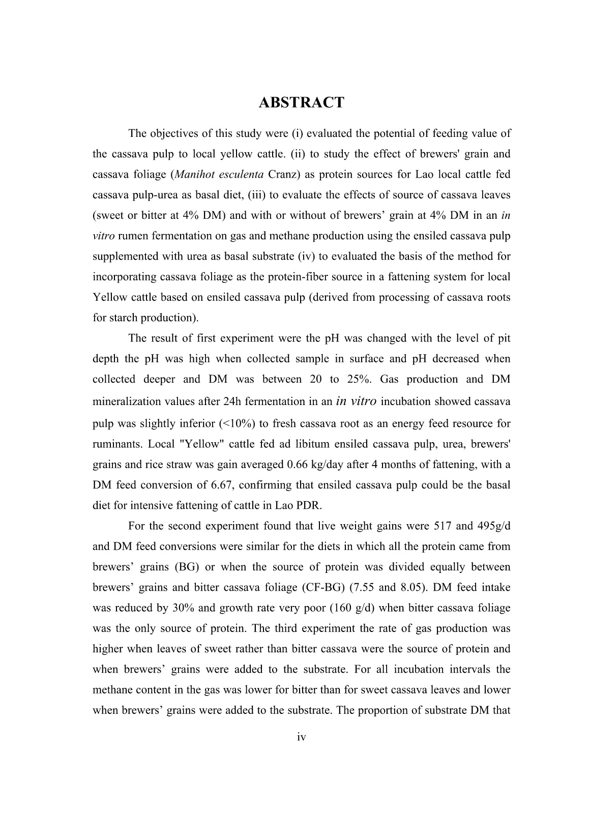 Luận án Cassava by-product as potential feed source for yellow cattle in Lao PDR trang 6