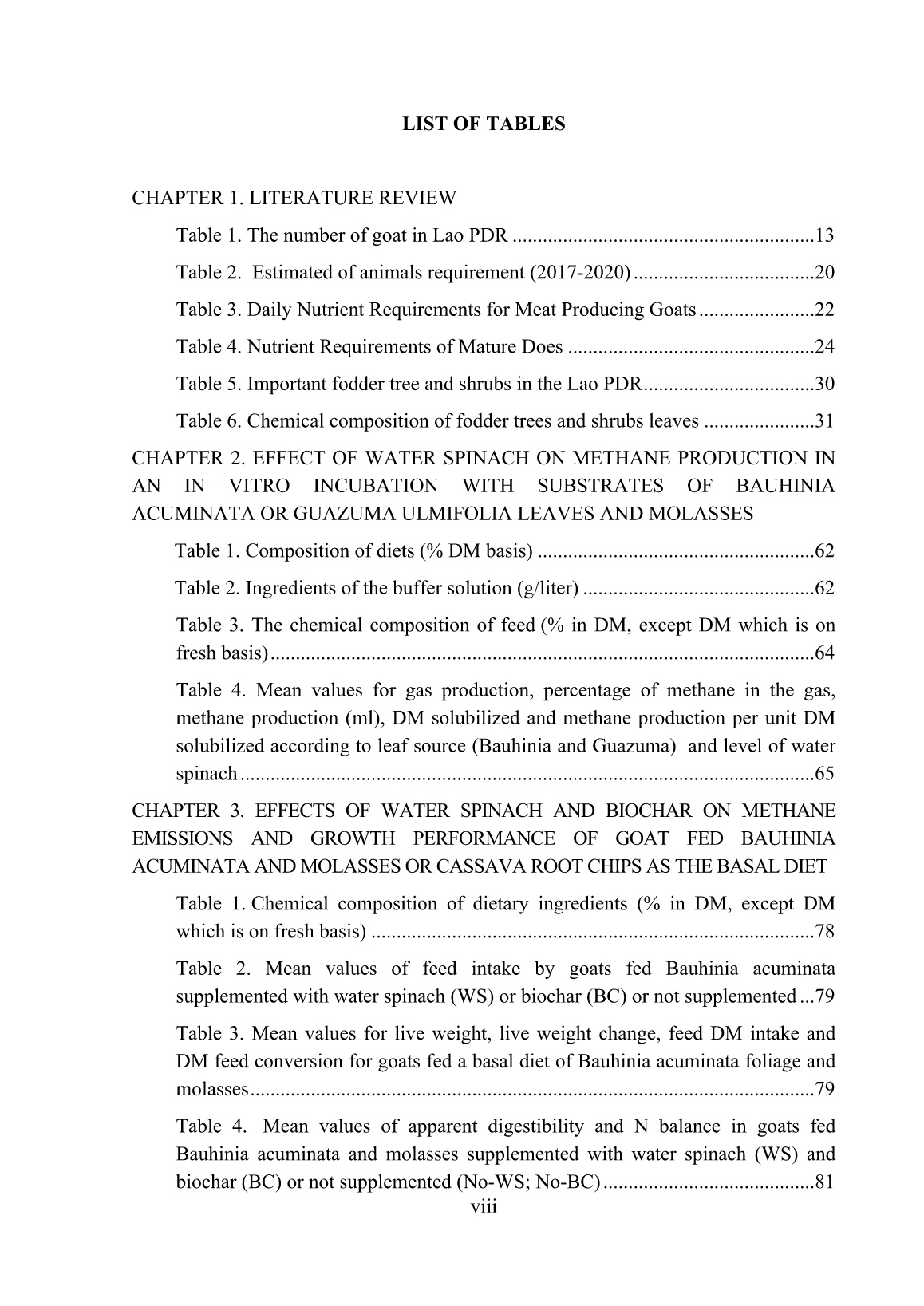 Luận án Improved utilisation of bauhinia acuminata for goat production in Lao PDR trang 10