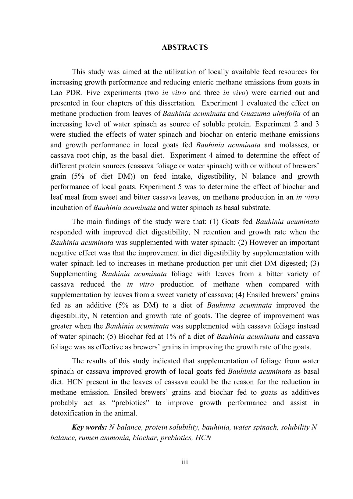 Luận án Improved utilisation of bauhinia acuminata for goat production in Lao PDR trang 5