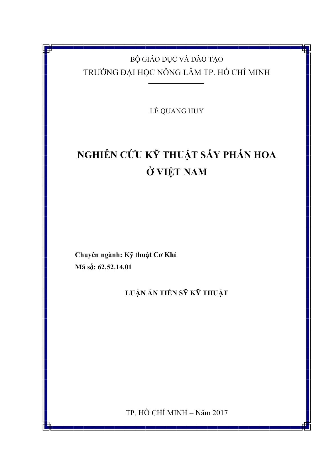 Luận án Nghiên cứu kỹ thuật sấy phấn hoa ở Việt Nam trang 1 Luận án Nghiên cứu kỹ thuật sấy phấn hoa ở Việt Nam trang 1