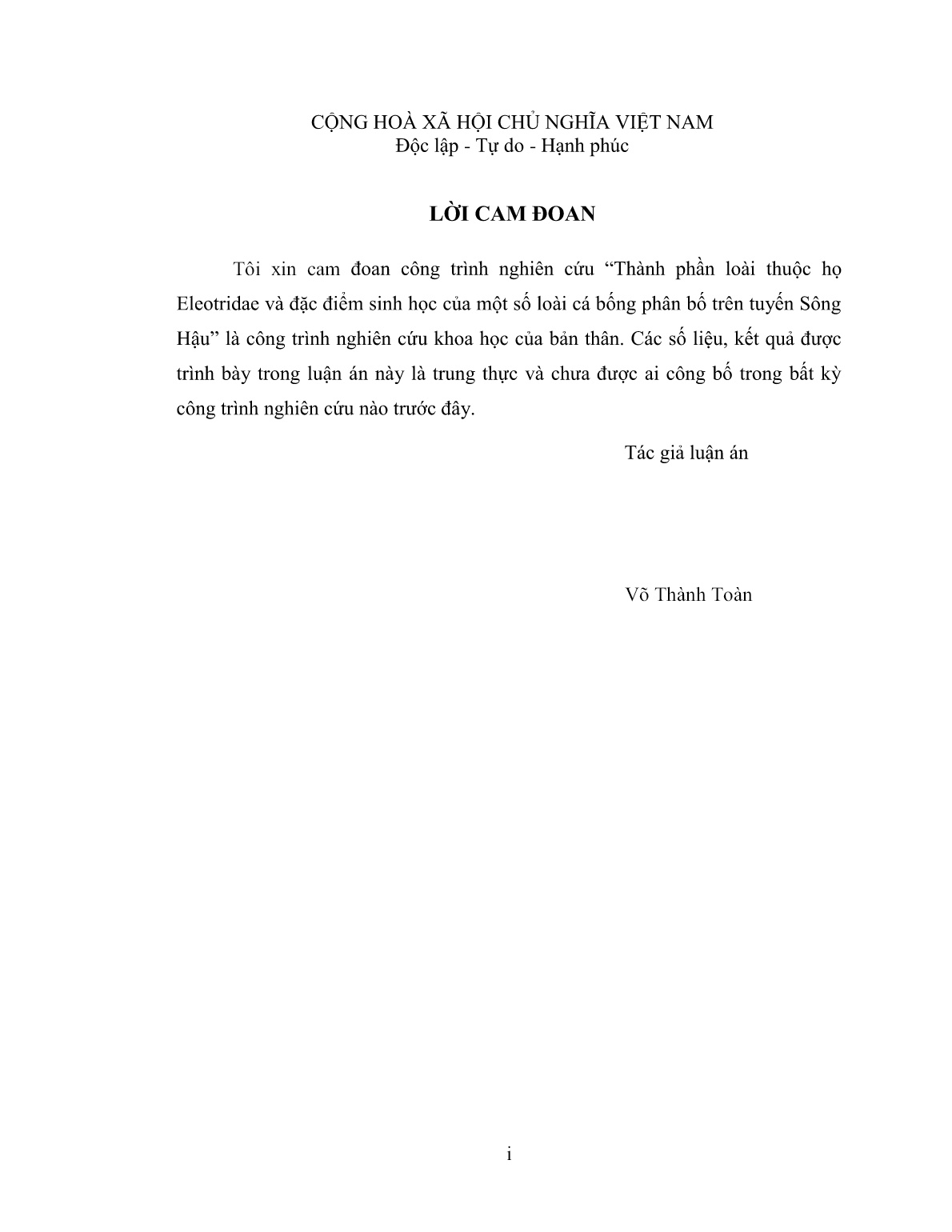 Luận án Thành phần loài thuộc họ Eleotridae và đặc điểm sinh học của một số loài cá bống phân bố trên tuyến sông Hậu trang 3